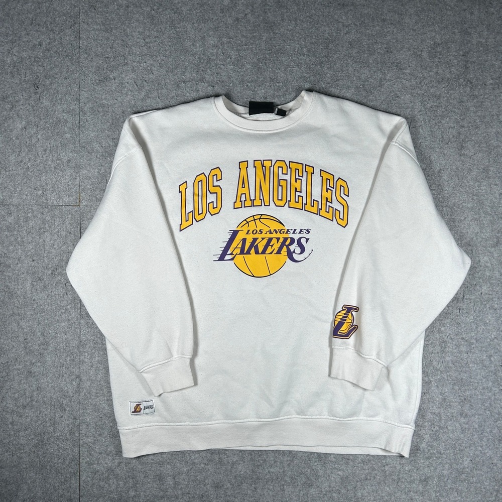 NBA Primark Los Angeles Lakers Sweatshirt Womens Large White Crewneck Sporty